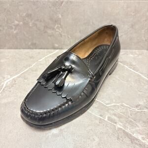 GH Bass Weejuns Layton Slip On Penny Tassel Loafers Black Leather Men's 8 EEE